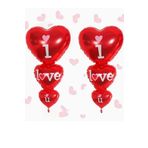 Parti dolabı 2 Adet 70cm Büyük 3 Katlı I Love You Folyo Kalp Balon Evlilik Teklifi Yıldönümü Romantik Ev Süsleme