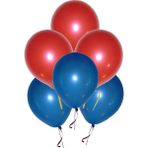 Parti Dolabı 25 Adet Metalik (Lacivert-Kırmızı) Karışık Balon Helyumla Uçan