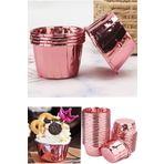 Parti dolabı 25'li Rose Gold Metalik Muffin Kek Ve Sufle Kapsülü Parlak Bakır Renk Cupcake Pişirme Kağıdı