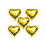 Parti dolabı 5 Adet Altın Sarısı Gold Kalp Folyo Balon 45cm Helyumla Uçan Sevgiliye Özel