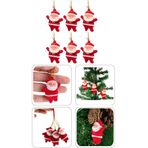 Parti dolabı 6 Lı Noel Baba Figürlü Yılbaşı Çam Ağacı Süs Seti Noel Adam Yeni Yıl Ipli Ağaç Süsü