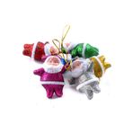 Parti dolabı 6'lı Karışık Renkli Noel Baba Yılbaşı Çam Ağacı Asma Simli Süsü Süsleri Seti Happy New Year