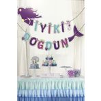Parti dolabı Deniz Kızı Iyi Ki Doğdun Banner Flama Doğum Günü Parti Seti 190 Cm