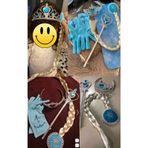 Parti dolabı Frozen Elsa Örgü Saç Taç Asa Ve Eldiven Set Frozen Karlar Ülkesi Oyuncak