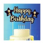 Parti Dükkanım Sarı Lacivert Happy Birthday Doğum Günü Parti Süsü