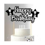 Parti Dükkanım Siyah Beyaz Happy Birthday Doğum Günü Parti Süsü