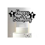 Parti Dükkanım Siyah Beyaz Happy Birthday Doğum Günü Parti Süsü