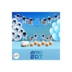 Parti Evreni Astro Bot Doğum Günü Seti | Yaş Seçenekli Afiş, Pasta Süsü Seti, Balon
