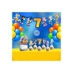 Parti Evreni Sonic Boom Temalı Doğum Günü Seti | Yaş Seçenekli Afiş, Pasta Süsü Seti, Balon