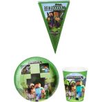 Parti Furyası Minecraft 8 Kişilik Erkek Doğum Günü Mini Set Erkek Çocuk Parti Seti Süsleme