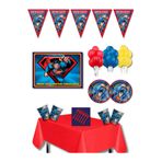 Parti Furyası Süperman 16 Kişilik Doğum Günü Parti Seti 50x70 cm Büyük Afişli – Tabak Bardak Balon Masa Süsleri