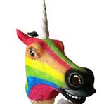 Parti Hayvan Başlığı, Komik Hayvan Başlığı, At, Panda Kafa Seti Lateks maske çünkü maske Cadılar Bayramı Kostümleri Komik Sahne (Robot Unicorn Attack)