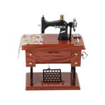 parti hediye sepeti 17 * 15 * 9 DİKİŞ MAKİNESİ Heykelcik DİKİŞ MAKİNESİ Eski Retro dikiş Saat Müzik Kutusu Hediye Masa D