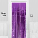 Parti Işıltılı Duvar Kapı Perdesi Mor Renk 90X200 Cm