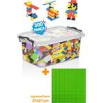Parti Oyun Evi Yeşil Uygulama Zeminli Parçalı Setler Mikro Blok Funny Blocks 300 Parça Plastik Kutulu