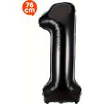 Parti Pera 1 Yaş 76 cm Siyah Rakam Folyo Balon