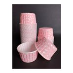 parti pera 15'li Açık Pembe Beyaz Puantiyeli Muffin Cupcake Kek Kapsülü Kalıbı