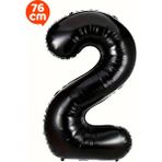 Parti Pera 2 Yaş 76 cm Siyah Rakam Folyo Balon
