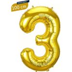 Parti Pera 3 Yaş Gold Renk Rakam Folyo Balon 100 cm