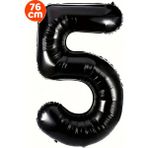 Parti Pera 5 Yaş 76 cm Siyah Rakam Folyo Balon