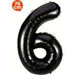 Parti Pera 6 Yaş 76 cm Siyah Rakam Folyo Balon
