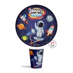parti pera 8 Kişilik Galaksi Uzay Astronot Karton Tabak Bardak