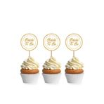 parti pera Bride To Be Yazılı Yuvarlak Cupcake Kürdan Süsü 15 Adet