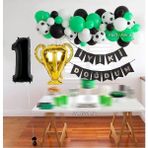 Parti Pera Futbol Tema Konsept Balon Zinciri Seti Kupa Folyo Balon Iyiki Doğdun Yazı - Renkli - 1