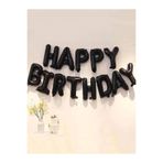 parti pera Happy Birthday Siyah Folyo Balon Seti 16 Inç 40 Cm Set