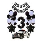 parti pera Polis Arabası Folyo Balon Yıldız Folyo Balon Happy Birthday Yazı Doğum Günü Parti Seti