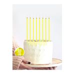 parti pera Sarı Slim Ince Pasta Mumu Sarı Renk 15 Cm 10'lu Paket Doğum Günü Pasta Mumu