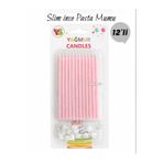 parti pera Slim ince Pembe Pasta Mumu 12'li Paket Doğum Günü Pasta Mumu