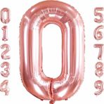 Parti Station 0 Rakam Folyo Balon Rosegold Renk Rakam Balon 0 Yaş Balon 76 Cm Sayı Balon Uçan Balon Helyum Balon