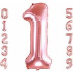Parti Station 1 Rakam Folyo Balon Rosegold Renk Rakam Balon 1 Yaş Balon 76 Cm Sayı Balon Uçan Balon Helyum Balon