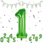 Parti Station 1 Yaş Yeşil Renk Rakam Folyo Balon 1 Bir Rakam Yeşil Renk Helyum Uçan Folyo Balon Rakam Balon
