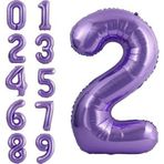 Parti Station 2 Yaş Mor Renk Rakam Folyo Balon 2 Iki Rakam Mor Renk Helyum Uçan Folyo Balon 76 Cm Rakam Balon