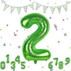Parti Station 2 Yaş Yeşil Renk Rakam Folyo Balon 2 Iki Rakam Yeşil Renk Helyum Uçan Folyo Balon Rakam Balon