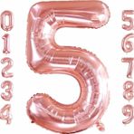 Parti Station 5 Rakam Folyo Balon Rosegold Renk Rakam Balon 5 Yaş Balon 76 Cm Sayı Balon Uçan Balon Helyum Balon