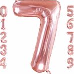 Parti Station 7 Rakam Folyo Balon Rosegold Renk Rakam Balon 7 Yaş Balon 76 Cm Sayı Balon Uçan Balon Helyum Balon
