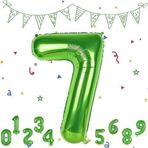 Parti Station 7 Yaş Yeşil Renk Rakam Folyo Balon 7 Yedi Rakam Yeşil Renk Helyum Uçan Balon Rakam Balon