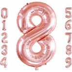 Parti Station 8 Rakam Folyo Balon Rosegold Renk Rakam Balon 8 Yaş Balon 76 Cm Sayı Balon Uçan Balon Helyum Balon