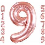 Parti Station 9 Rakam Folyo Balon Rosegold Renk Rakam Balon 9 Yaş Balon 76 Cm Sayı Balon Uçan Balon Helyum Balon