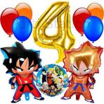 Parti Station Anime Dragon Ball 4 Yaş Balon Set Vegeta Ve Son Goku Balon Dragon Ball Konsept Doğum Günü Balon Set