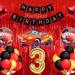 Parti Station Arabalar 3 Yaş Balon Seti Cars Konsept Helyum Balon Set Şimşek Mcqueen Doğum Günü Set