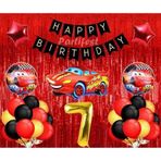 Parti Station Arabalar 7 Yaş Balon Seti Cars Konsept Helyum Balon Set Şimşek Mcqueen Doğum Günü Set