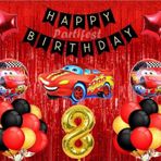 Parti Station Arabalar 8 Yaş Balon Seti Cars Konsept Helyum Balon Set Şimşek Mcqueen Doğum Günü Set