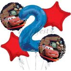 Parti Station Arabalar Şimşek Mcqueen 2 Yaş Balon Set Cars Folyo Balon Set Konsept Doğum Günü Set Yaş Balon
