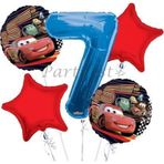 Parti Station Arabalar Şimşek Mcqueen 7 Yaş Balon Set Cars Folyo Balon Set Konsept Doğum Günü Set Yaş Balon