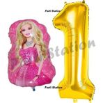 Parti Station . Balon Konsept 1 Yaş Balon Set . Ve Gold Rakam Balon Doğum Günü Balon Set
