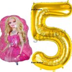 Parti Station . Balon Konsept 5 Yaş Balon Set . Ve Gold Rakam Balon Doğum Günü Balon Set
